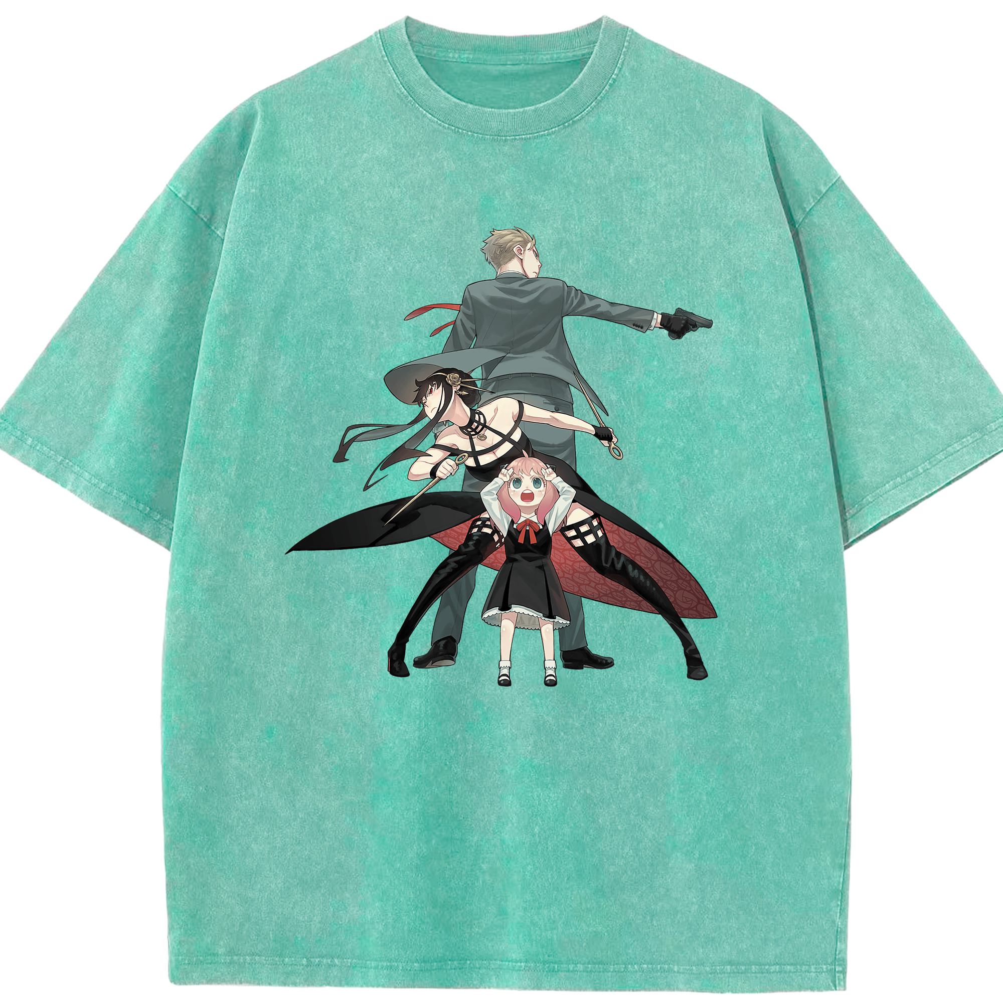 （画像用） SPY×FAMILY间谍家家酒 綿100% ヴィンテージ風 半袖Tシャツ（フロントプリント）